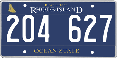 RI license plate 204627