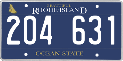 RI license plate 204631
