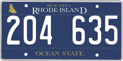 RI license plate 204635
