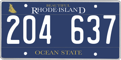RI license plate 204637