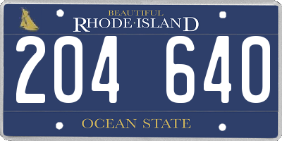 RI license plate 204640