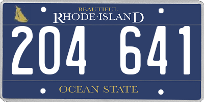 RI license plate 204641