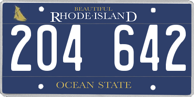 RI license plate 204642