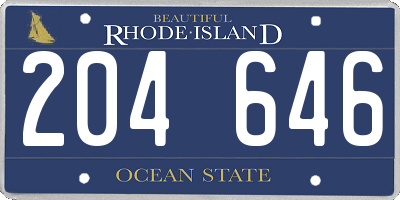 RI license plate 204646