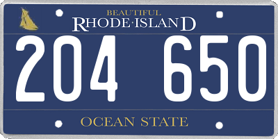 RI license plate 204650