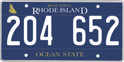 RI license plate 204652