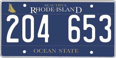 RI license plate 204653