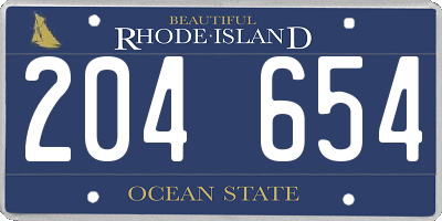 RI license plate 204654