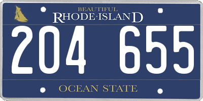 RI license plate 204655
