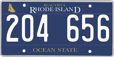 RI license plate 204656