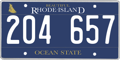 RI license plate 204657