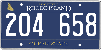 RI license plate 204658