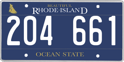 RI license plate 204661