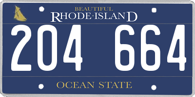 RI license plate 204664