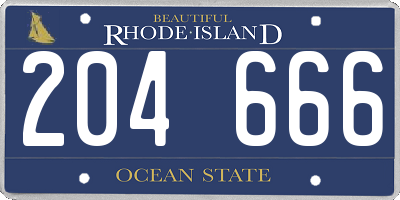 RI license plate 204666
