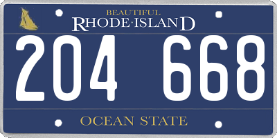 RI license plate 204668