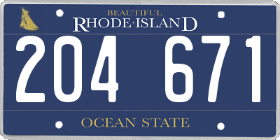 RI license plate 204671