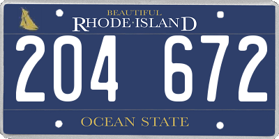 RI license plate 204672