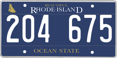 RI license plate 204675