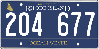 RI license plate 204677
