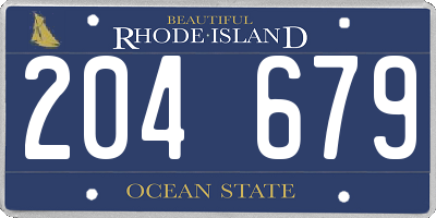 RI license plate 204679