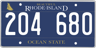 RI license plate 204680
