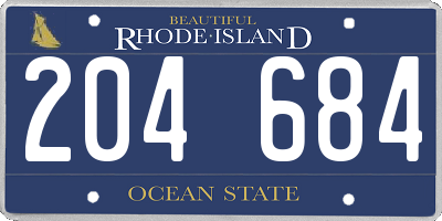 RI license plate 204684