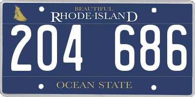 RI license plate 204686