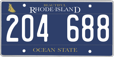 RI license plate 204688