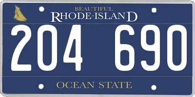 RI license plate 204690