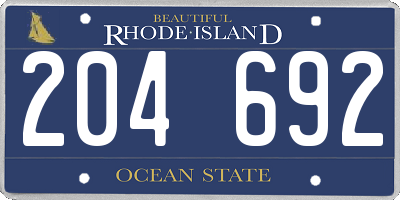 RI license plate 204692
