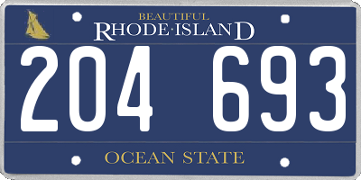 RI license plate 204693