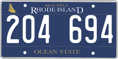 RI license plate 204694