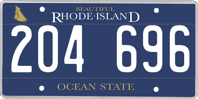 RI license plate 204696
