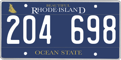 RI license plate 204698