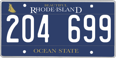 RI license plate 204699