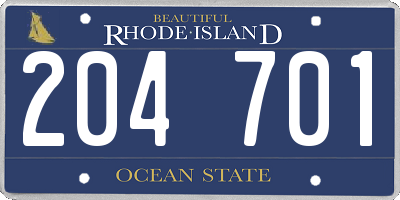 RI license plate 204701