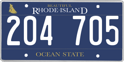 RI license plate 204705