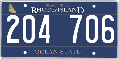 RI license plate 204706
