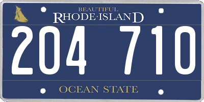 RI license plate 204710