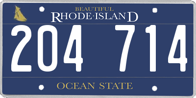 RI license plate 204714