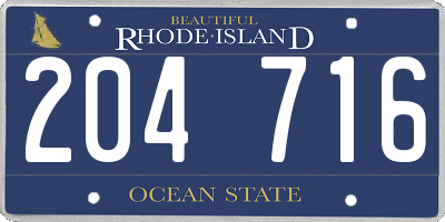 RI license plate 204716