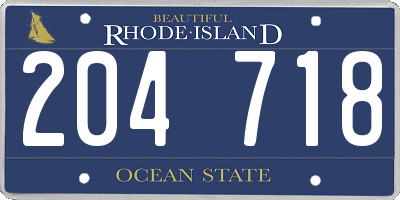 RI license plate 204718