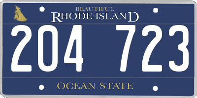 RI license plate 204723