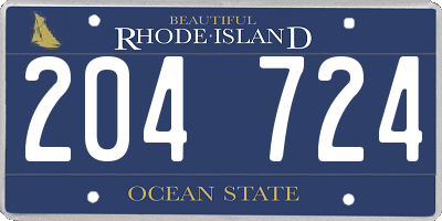 RI license plate 204724