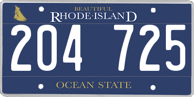 RI license plate 204725