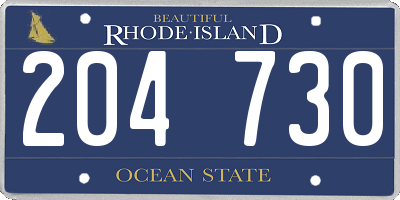 RI license plate 204730