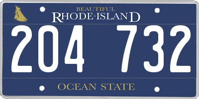 RI license plate 204732
