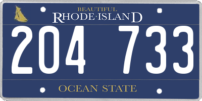 RI license plate 204733
