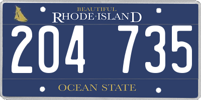 RI license plate 204735